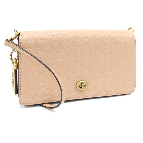 Coach Shoulder Bag Signature Dinky 30427 Beige Leather Pochette Turnlock Wome...,All Products : American Fashion Style Bags On Sale